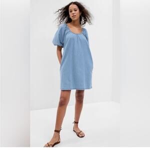 Gap Denim Puff Sleeve Dress with Washwell